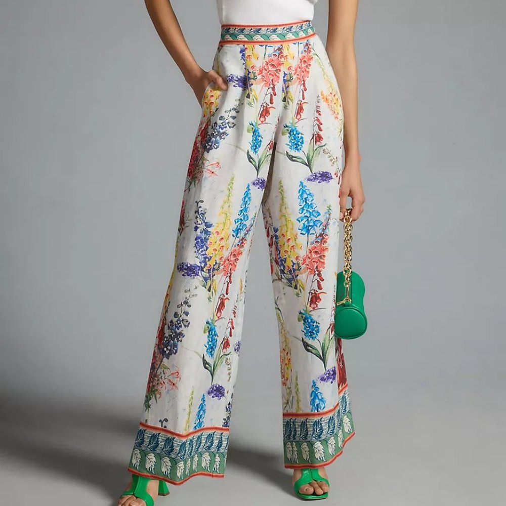 Ranna Gill Printed Floral Wide Leg Pants